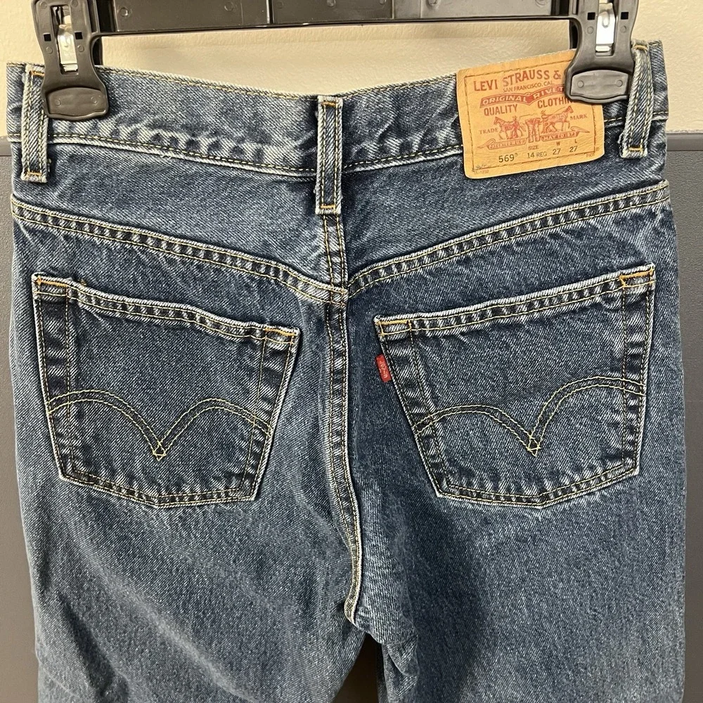 Levis 569 Loose Straight Jeans‎ 14 Reg 27x27 Blue Denim Casual Relaxed Fit